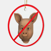 Für Schweine verboten Keramikornament (Links)