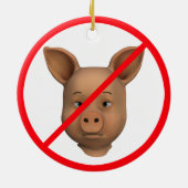 Für Schweine verboten Keramikornament (Hinten)