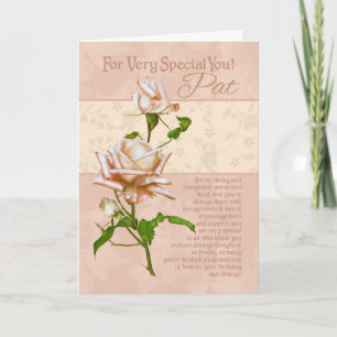 Für sehr besondere Pat Birthday Rose Karte