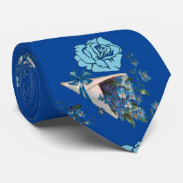 Für seine dunkelblaue rustikale Rose Valentine Flo Krawatte