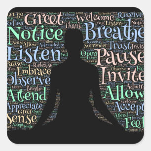 Für selbst und andere anwesend sein quadratischer aufkleber