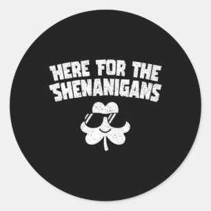 Für Shenanigans Funny St Patricks Day Men KI Runder Aufkleber
