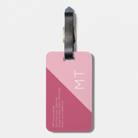 für sie ein elegantes, modernes & geometrisches Re Gepäckanhänger (Rückseite vertikal)