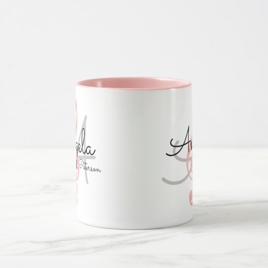 für sie ein monogramm rosa dreieckiges Klecks, Mus Tasse (Zentrum)