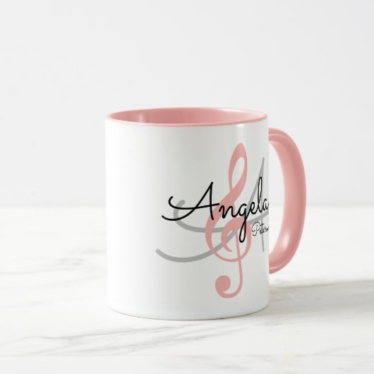 für sie ein monogramm rosa dreieckiges Klecks, Mus Tasse (VorderseiteRechts)