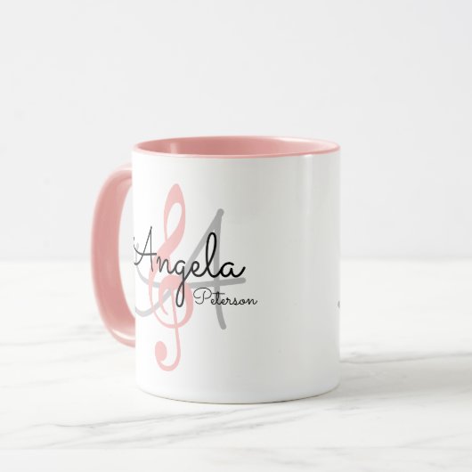 für sie ein monogramm rosa dreieckiges Klecks, Mus Tasse (Vorderseite Links)