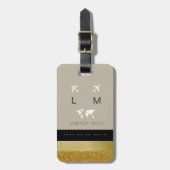Für sie eine schicke Gepäckmarke mit Monogramm Gepäckanhänger (Vorderseite vertikal)