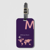 für sie eine schöne monogramm / lila reise gepäckanhänger (Vorderseite Vertikal)