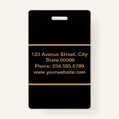 Für Sie geschaffen, stilvoll Ausweis (Rückseite)