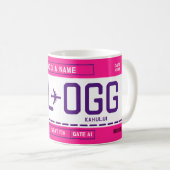 Für Sie gestalteter Boarding Pass Becher Kaffeetasse (VorderseiteRechts)