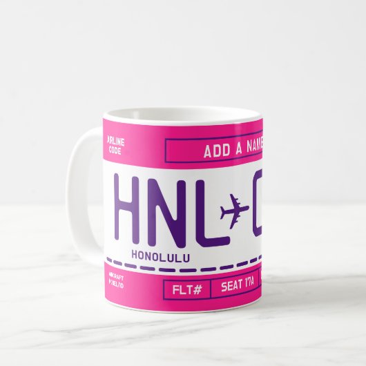 Für Sie gestalteter Boarding Pass Becher Kaffeetasse (Vorderseite Links)