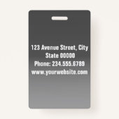 Für Sie kreiert, stilvolles Abzeichen Ausweis (Rückseite)