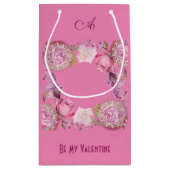 Für sie mein Valentiner Romantischer Rosa Lilac Kleine Geschenktüte (Rückseite)