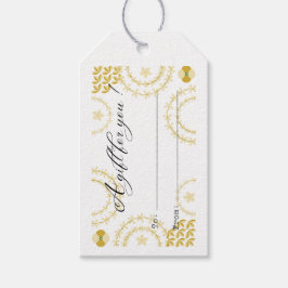 für Sie mit einem Geschenkschild aus Weiß und Gold Geschenkanhänger