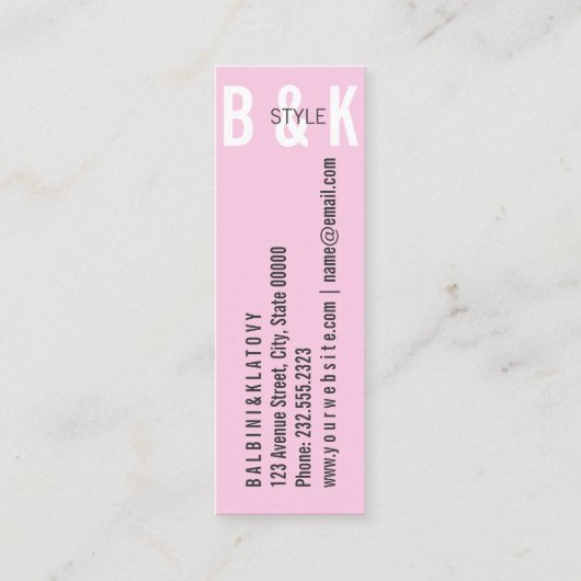 Für Sie: pink regiert dieses Business Mini Visitenkarte (Rückseite)