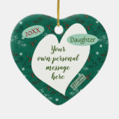 Für sie rote Schuhe u. Parfüm-Weihnachtsherzform Keramik Ornament (Hinten)