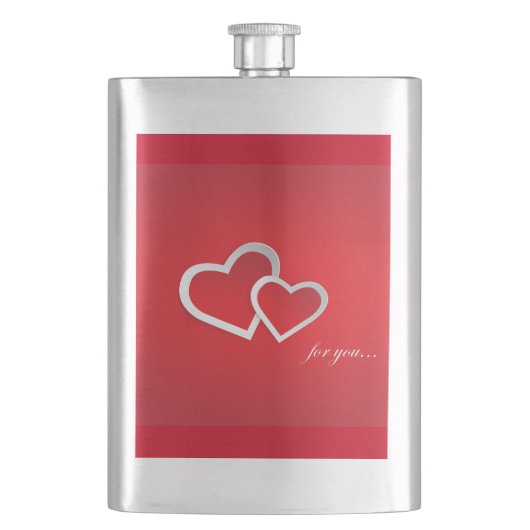 Für Sie Valentinstag Herzen Design-21987 Flachmann (Vorderseite)