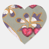 Für Sie von mir: Schönes Blumenherzendesign Herz-Aufkleber (Vorderseite)
