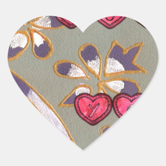 Für Sie von mir: Schönes Blumenherzendesign Herz-Aufkleber (Vorderseite)