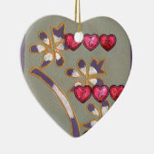 Für Sie von mir: Schönes Blumenherzendesign Keramik Ornament (Rechts)