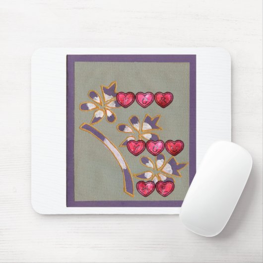 Für Sie von mir: Schönes Blumenherzendesign Mousepad (Mit Mouse)