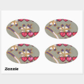 Für Sie von mir: Schönes Blumenherzendesign Ovaler Aufkleber (Blatt)