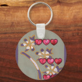 Für Sie von mir: Schönes Blumenherzendesign Schlüsselanhänger (Vorderseite)