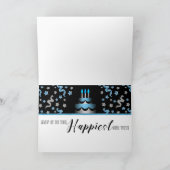 für Sim Birthday Cake Blue und Silver Imitats Glit Karte (Innenseite)