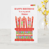 Für Sister Custom Age Birthday Cake Card Karte (Gelbe Blume)
