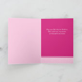 Für Sister on Birthday Girl with Pink Roses Dress Karte (Innenseite)