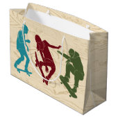 Für Skateboarder - Skateboarder-Grafiken nach Maß Große Geschenktüte (Rückseite Schrägansicht)