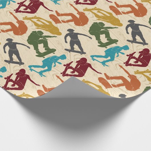 Für Skateboarder Skateboarding Graphics Collage Geschenkpapier (Ecke)