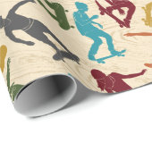 Für Skateboarder Skateboarding Graphics Collage Geschenkpapier (Rolleneckpunkt)