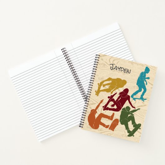 Für Skateboarder Skateboarding Graphics Collage Notizblock (Innenseite)