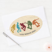 Für Skateboarder Skateboarding Graphics Collage Ovaler Aufkleber (Umschlag)