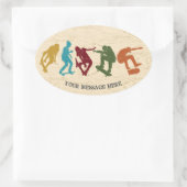 Für Skateboarder Skateboarding Graphics Collage Ovaler Aufkleber (Tasche)