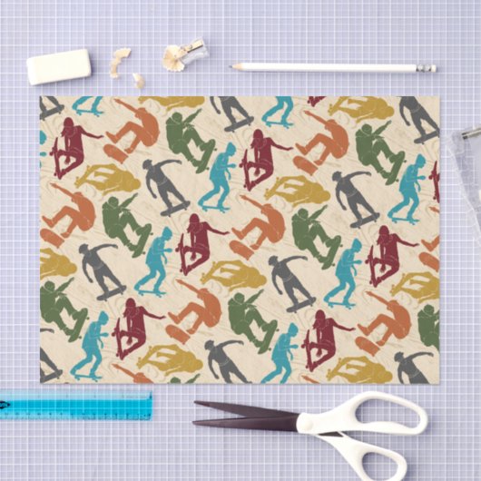 Für Skateboarder Skateboarding Graphics Collage Seidenpapier (Handwerk)