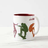 Für Skateboarder Skateboarding Graphics Collage Zweifarbige Tasse (VorderseiteRechts)