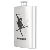 Für Skifahrer Ski Trick Graphic Personalisiert Flachmann (Links)