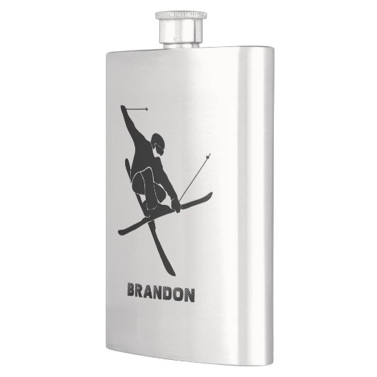 Für Skifahrer Ski Trick Graphic Personalisiert Flachmann (Links)