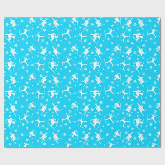 Für Skifahrer Skipisten grau, blau Geschenkpapier (Flach)
