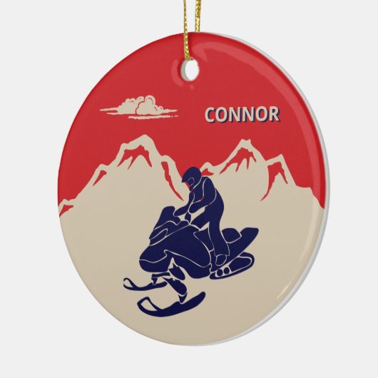 Für Snowmobiler Grafik Personalisiert Keramik Ornament (Links)