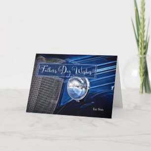 für Son Blue Classic Car am Vatertag Karte