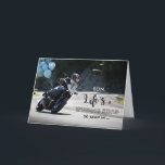 Für Son Motorrad Thema Geburtstag auf Kurs Karte<br><div class="desc">Das Leben ist eine kurvenreiche Straße so schlank in ... und umarmen Sie jede Kurve zu einem sehr glücklichen Geburtstag. Geburtstagskarte zum Thema Motorrad für einen Sohn mit einem Motorradfahrer auf einer Kurve in der Straße. Blaue Ballons sind für ein festliches Bild am Motorrad angebracht. Art, Bild und Vers Copyright...</div>