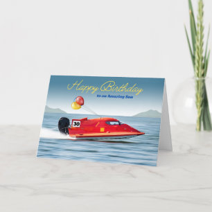 Für Sonntag, 30. Geburtstag mit Hochleistungs-Boot Karte