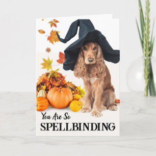 Für Spellbindende Freundin Halloween Hund in Hut Karte