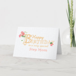 Für Step-Mama Geburtstag mit Clematics Blume Card Feiertagskarte