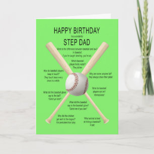 Für Step Papa, Baseball-Witze zum Geburtstag Karte