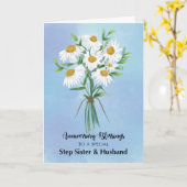 Für Step Sister and Husband Wedding Anniversary Karte (Gelbe Blume)