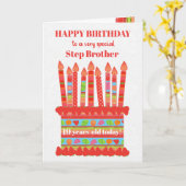 Für Stepbruder Custom Age Birthday Cake Card Karte (Gelbe Blume)